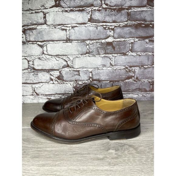 Mezlan Florence Brown Leather Cap Toe Oxford Lace Up Dress Shoes Men Sz 8.5W US main image 12